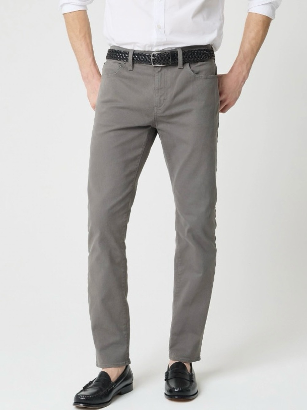 J. Crew Slim-fit Garment-dyed Five-pocket Jean Dusty Charcoal